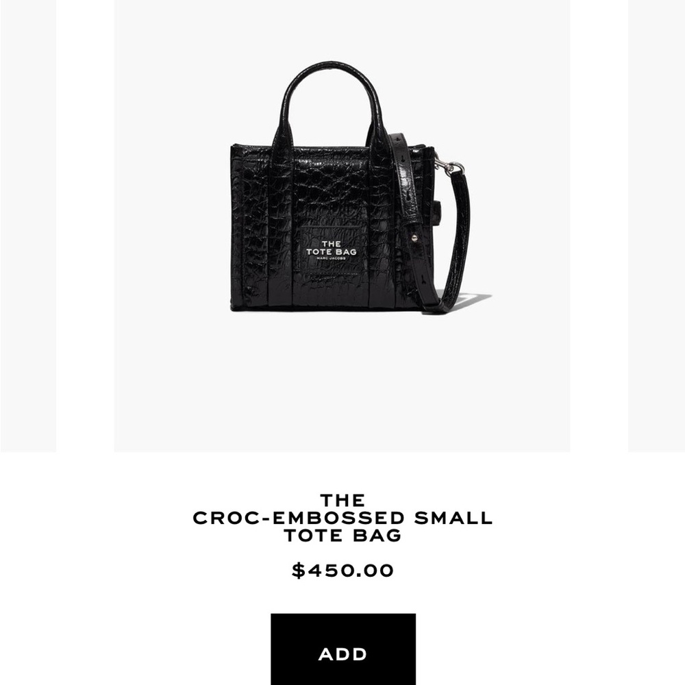 Marc Jacobs croc embossed small tote bag